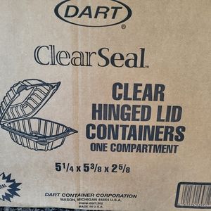 DART ClearSeal Clear hinged lid containers total 250- 5 1/4 5 3/8 2 5/8 new
